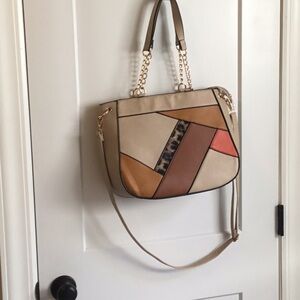 Patchwork Shoulder Bag Y2K Leopard